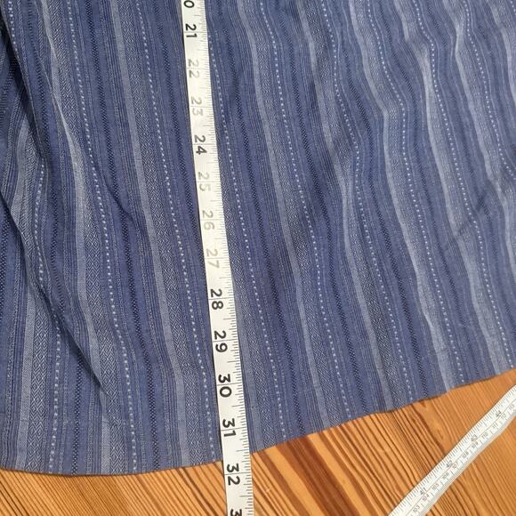 Tommy Bahama 100% Silk Men’s Camp Shirt Sz LG Blue Stripe Casual Party Preppy - Picture 11 of 12